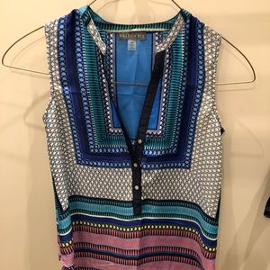 Bold print sleeveless blouse